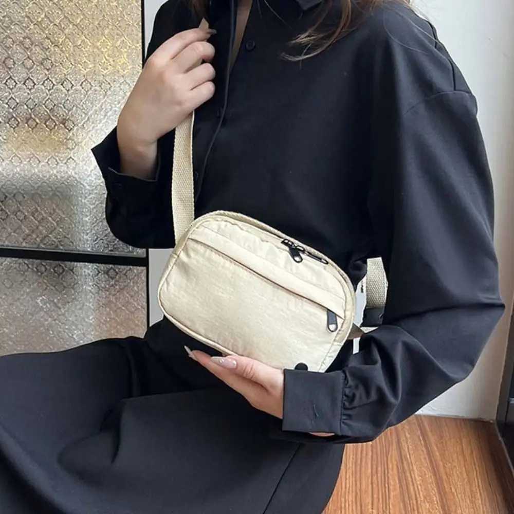 Fanny Packs Nylon Square Bag Large Capacity Korean Style Sling Crossbody Bag Solid Color Zipper Versatile Waist Pack Sport Bag Y250730