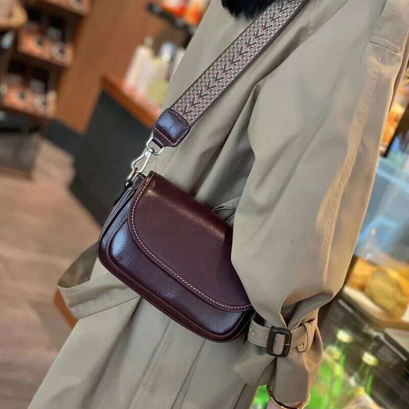 Female Cowhide Retro Crossbody Women Natural Cow Leather Bag Lady High Quality Commuter Shoulder Bags Ladies Handbag bag