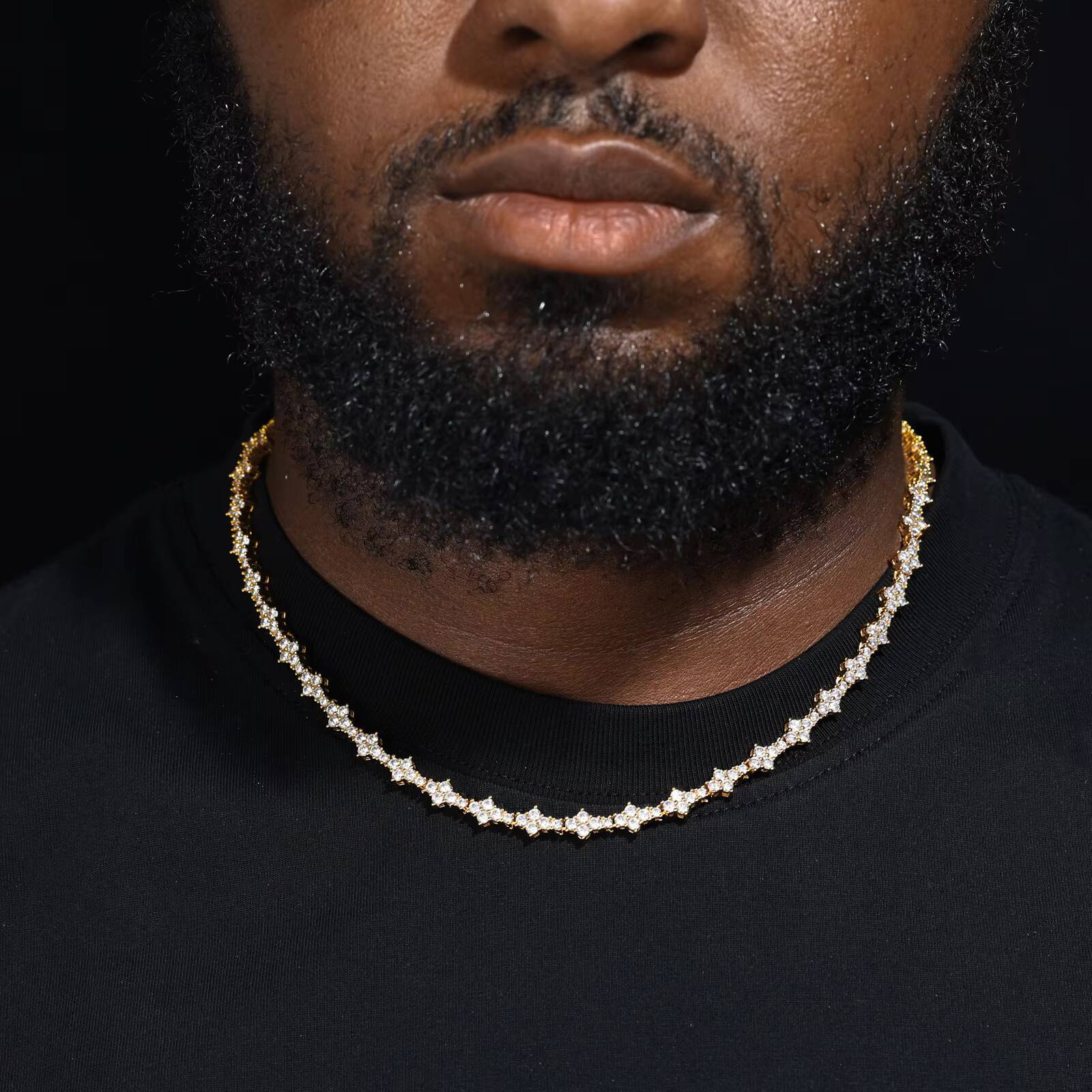 New Arrival Rapper Jewelry 7mm 925 Sterling Silver Iced Out White Gold Pass Diamond Tester Moissanite Cross Tennis Chain