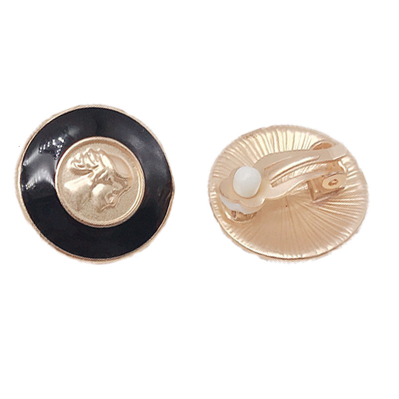 Free Shipping Designer Luxury Jewelry French Retro Retroflow Simple Style Portrait Classic High-end Matte Gold-plated Enamel Glaze Oil Drop Earrings