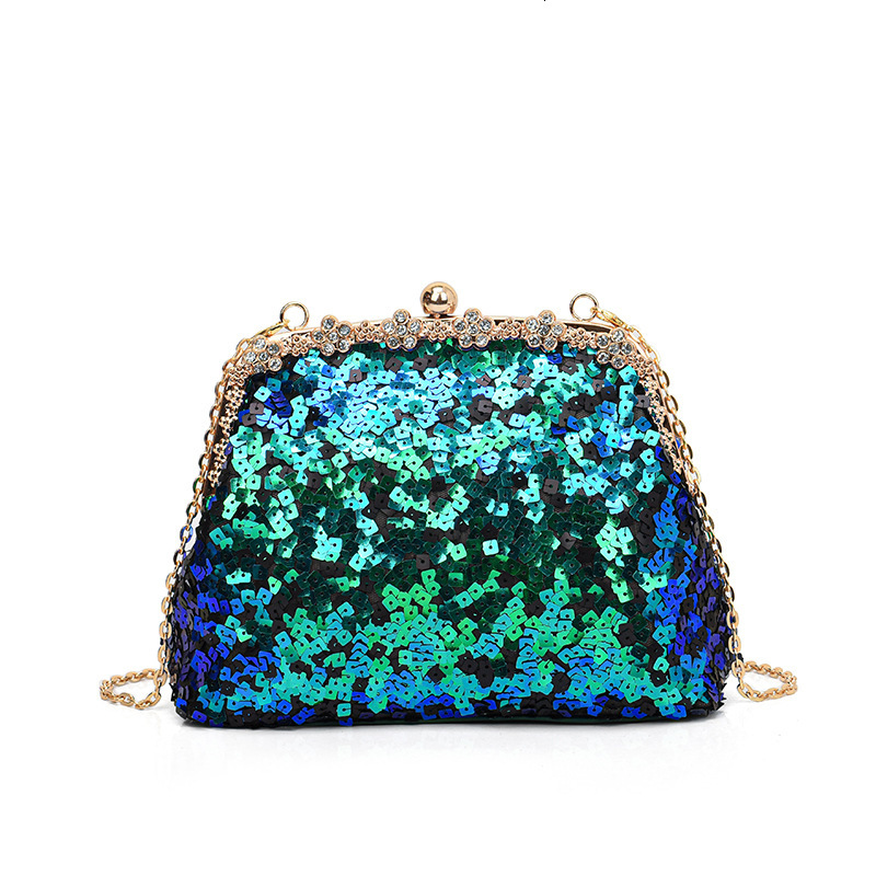 Sequin Evening for Women 2025 New Fashion Texture Chain Shoulder Crossbody Shell Bag ddmymoon