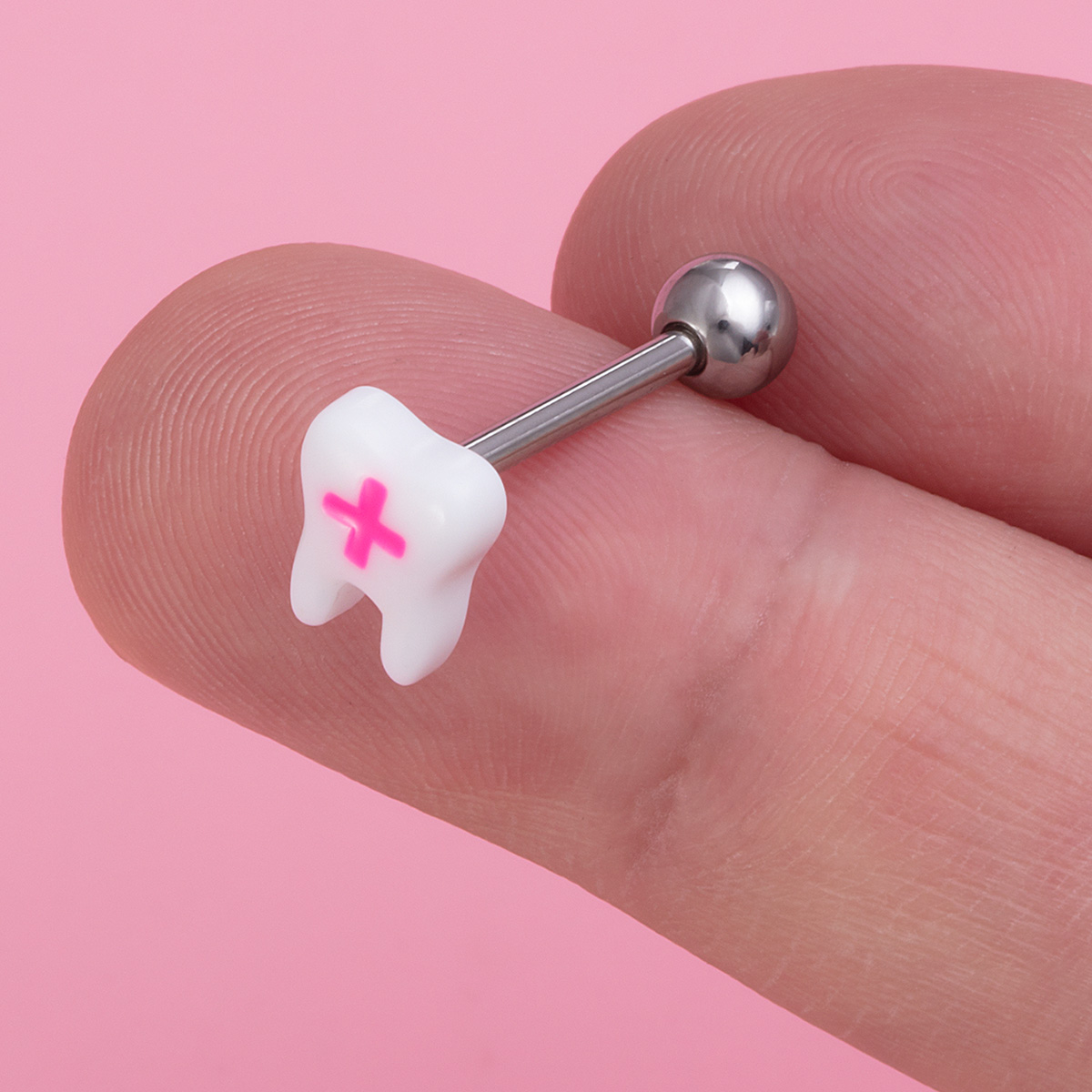 Love stainless steel acrylic cross luminous tongue nail teeth body puncture jewelry wholesale