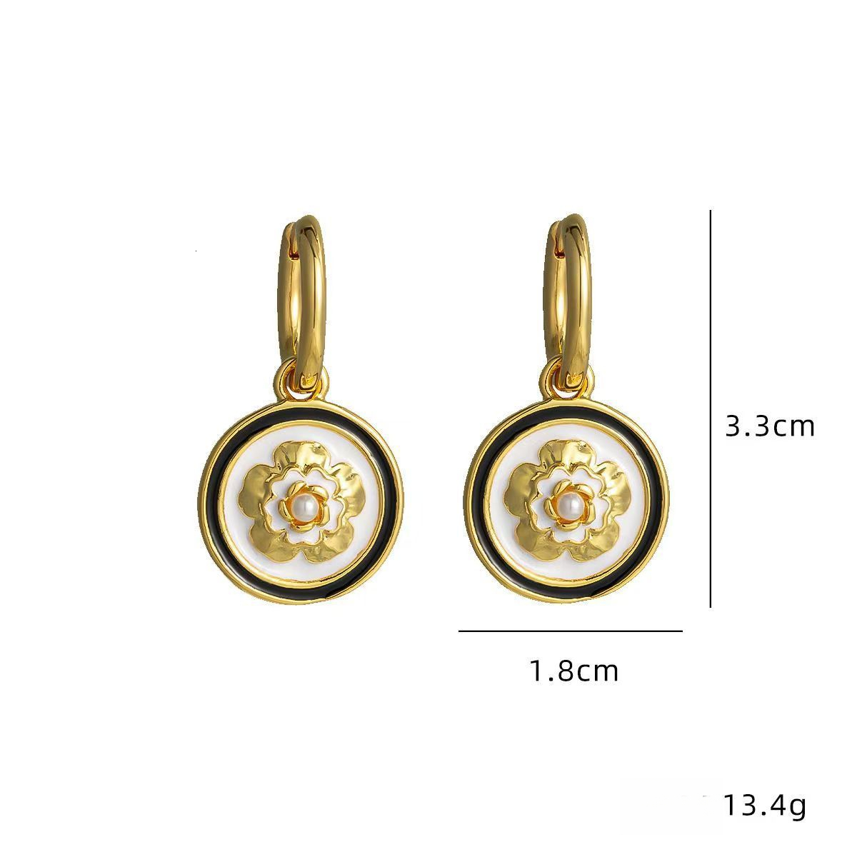 Free Shipping Designer Luxury Jewelry French Style Women's Camellia Earrings New Fashionable And Elegant Oil Drip Ear Covers Niche High-end