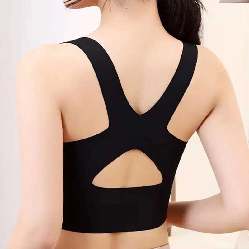 Women Gather Up Bra Sport Camisole Underwear Black L XL 2XL Fitness Bra Breathable Exercise Running Casual Z250730