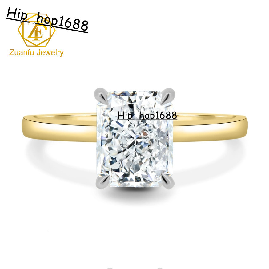 Radiant Cut Moissanite Ring 14k Solid Gold Jewelry 2Carats VVS Moissanite Diamond Luxury Women Wedding Rings