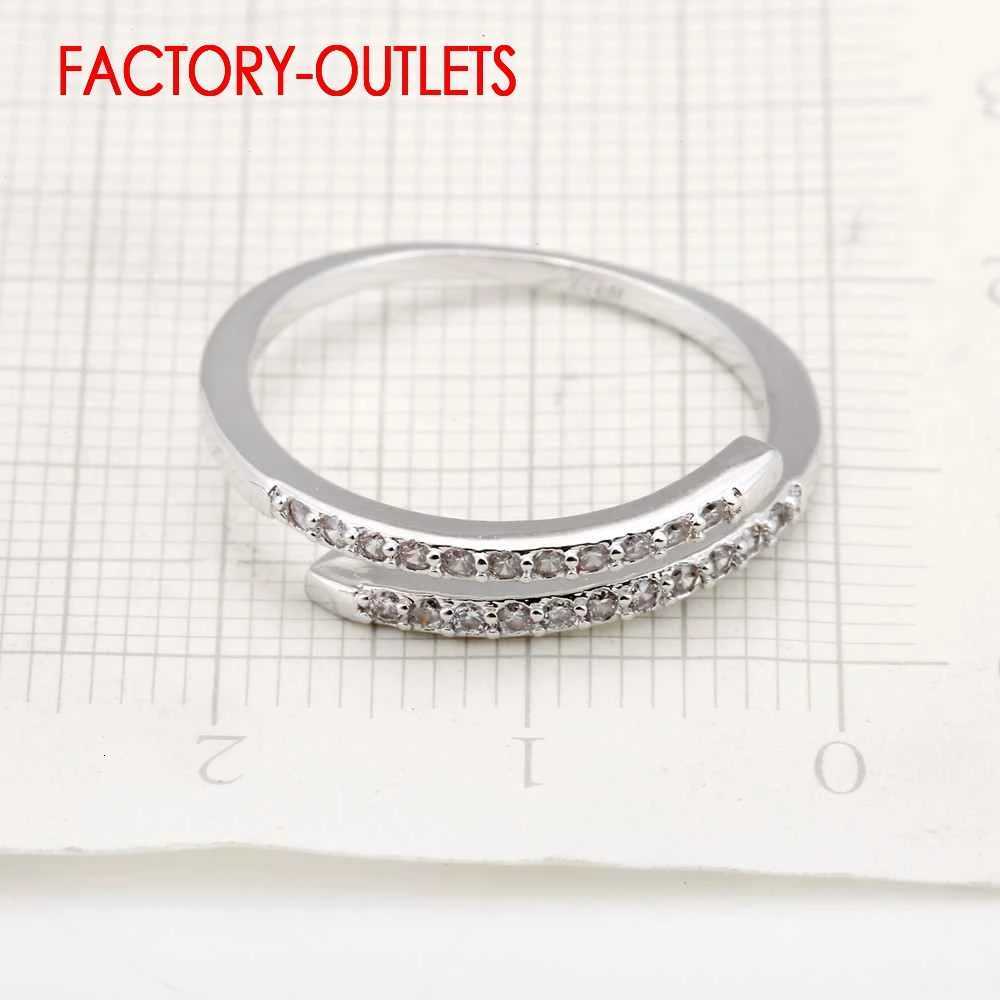 Genuine 925 Sterling Silver Resizable Ring Classic Fashion Jewelry Cubic Zirconia Pave Setting Women Girls Party Anniversary y250730
