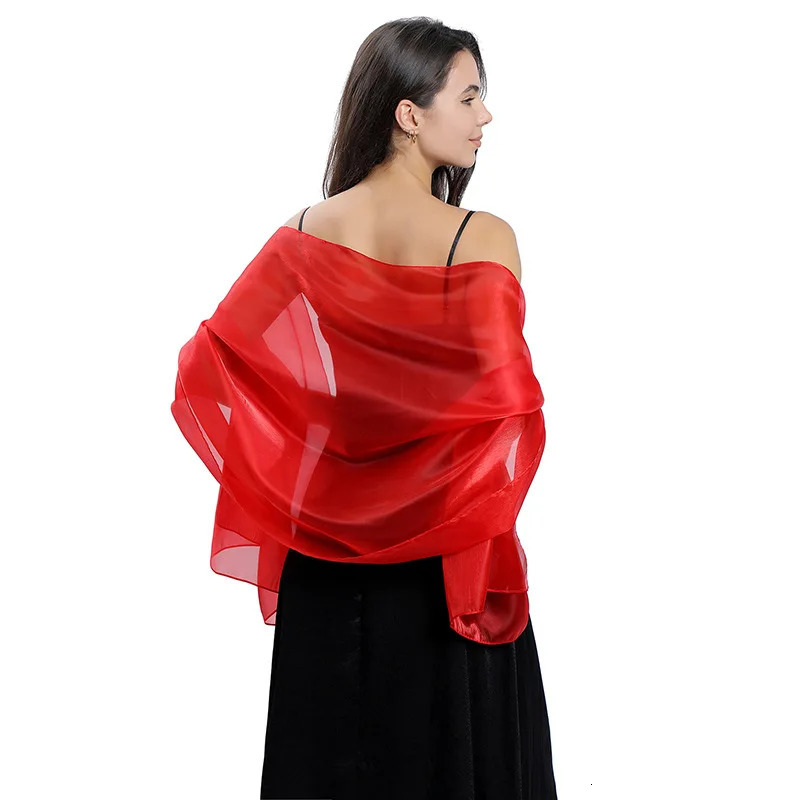 Elegant Women Shawls Wraps for Evening Dresses Bridal Bridesmaid Wedding Shawl Solid Color Party Capes Decoration Scarf 250731