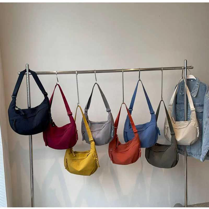 Crossbody BagWomens shoulder bags Large capacity nylon Crescent waterproof with adjustable shoulder straps Y250730