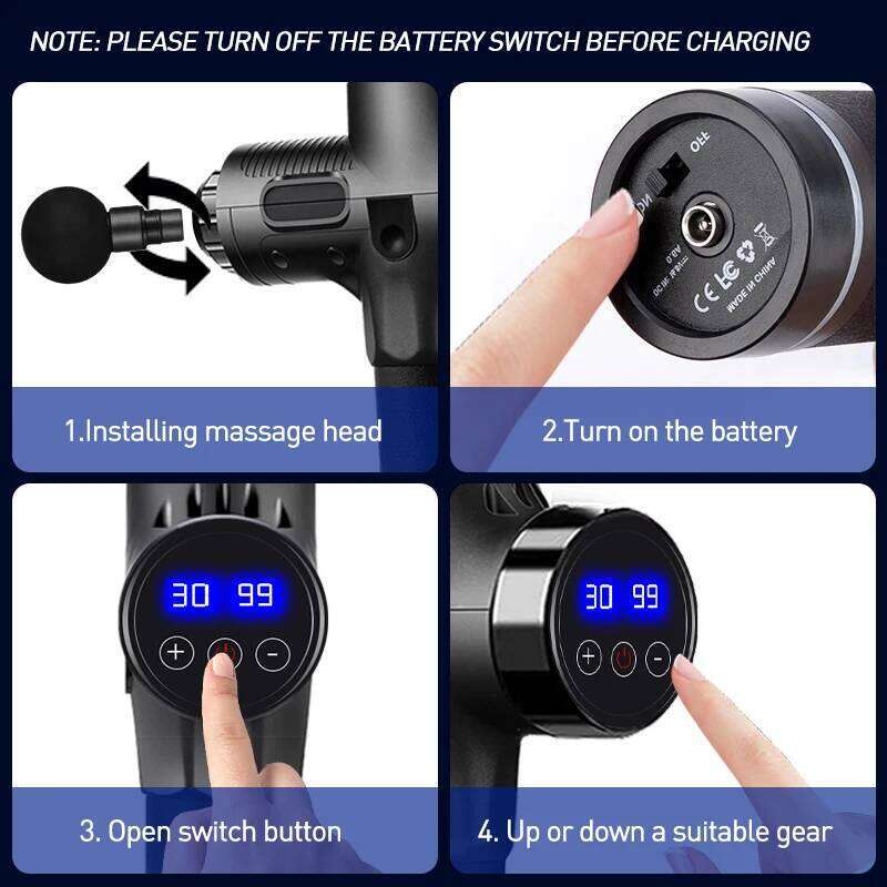 Deep tissue percussion muscle massage gun Relax Body slimming Electric Massager with Portable Bag Therapy Gun for fiess