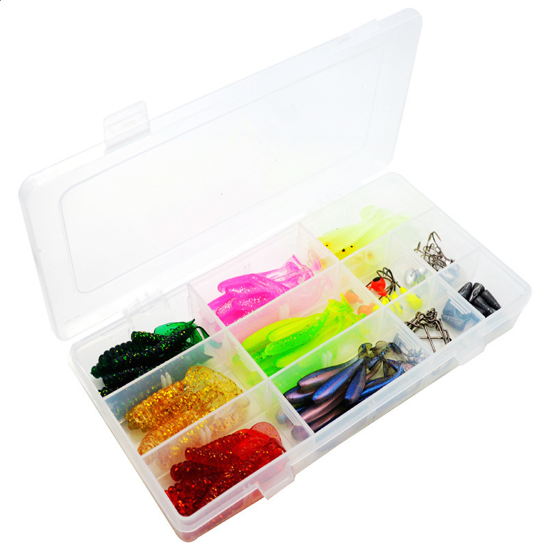 110pcs/Lot Fishing Lure Jigging Wobblers Soft Bait Set 5cm 0.7g Carp Bass Fishing Grub Tackle Artificial Silicone Bait Swimbait 240321