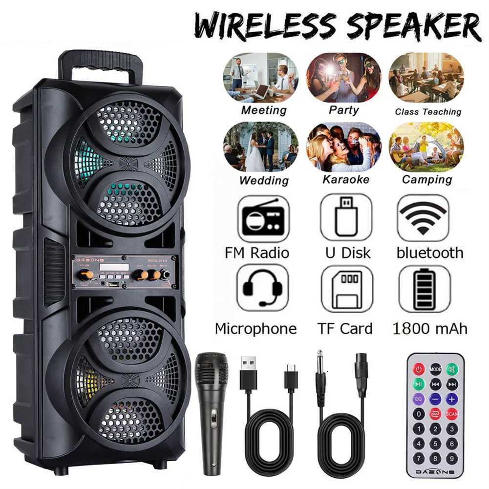 3000W Portable Speaker Subwoofer Heavy Bass Sound System Party DJ Karaoke Remote Microphone XJ250731