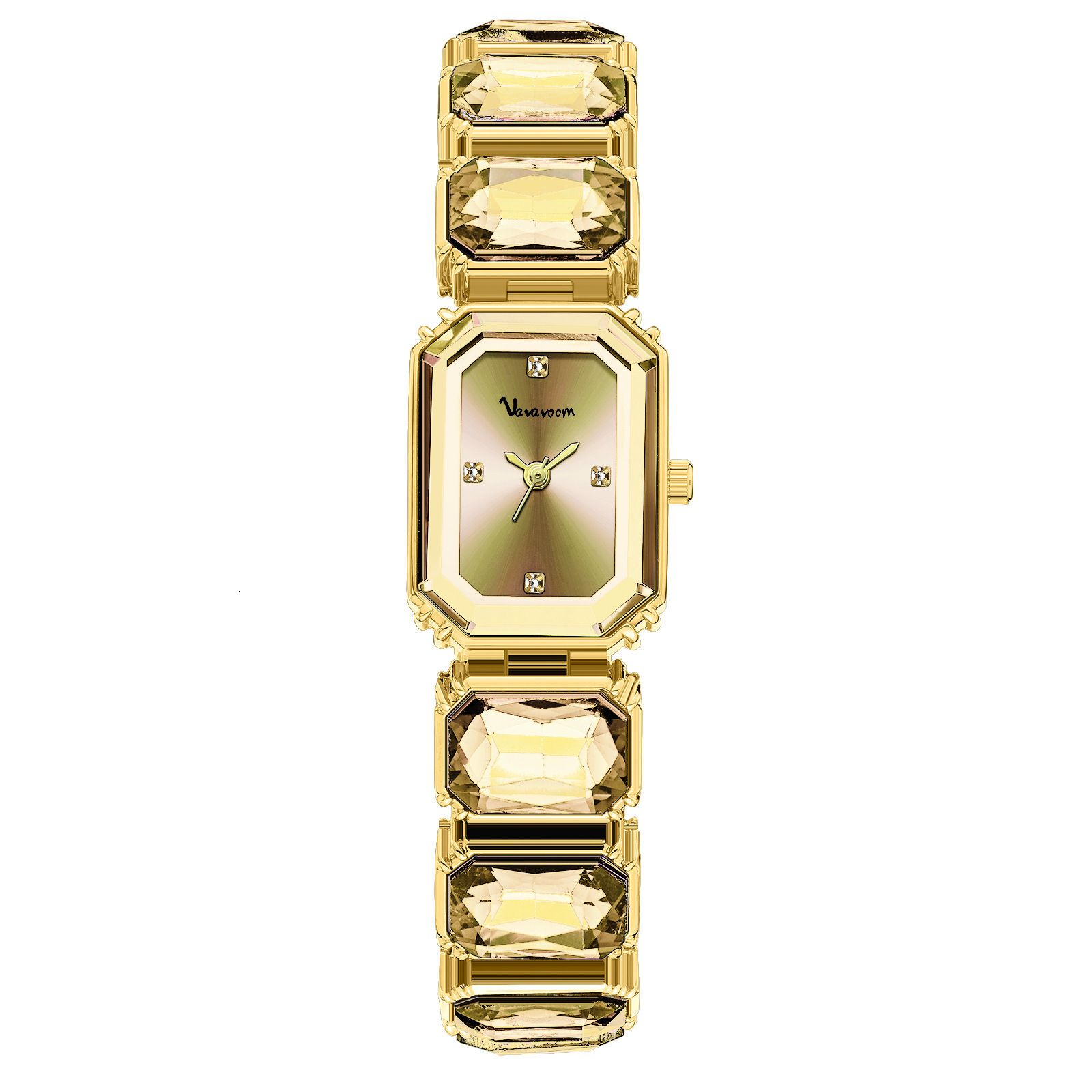 Diamond-encrusted Fashion Womens Watch Small Green Square Dial Quartz Watch Elegant Personality Wristwatch for Women 240911