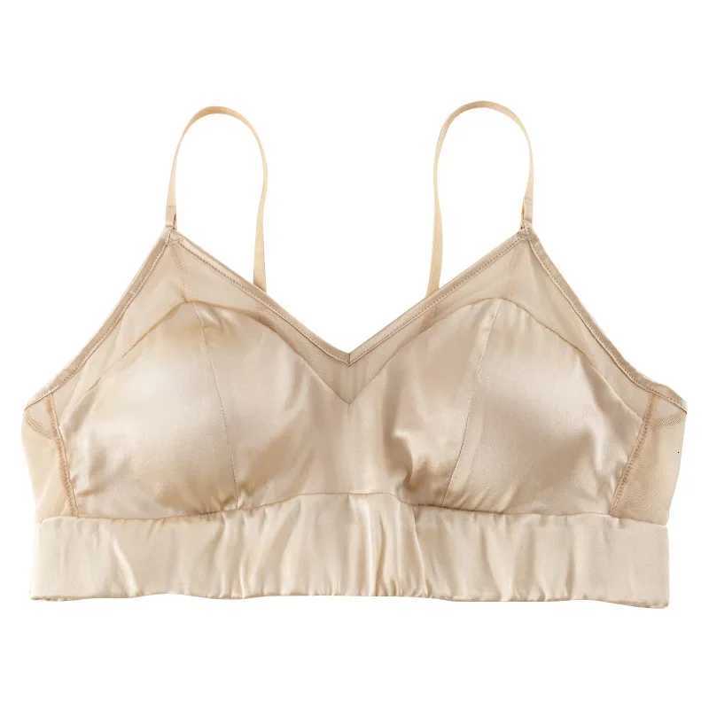 Womens Summer Mulberry Silk Satin French Solid THin SmooTH Silk 3/4 Cup Underwear Ladies Bra Z250730