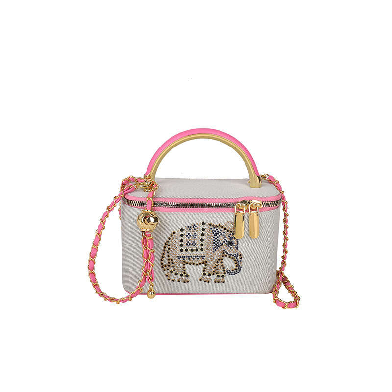 Korean Style Chain Handbag for Women 2025 New Fashion Trendy Personality Rhinestone Shoulder Crossbody Box Bag ddmymoon