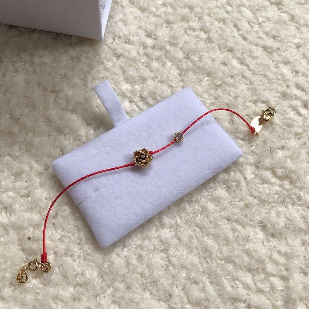 Titanium Steel Real Gold Plated Rose Flower Handmade Woven Bracelet Non-Fading Light High-End Exquisite