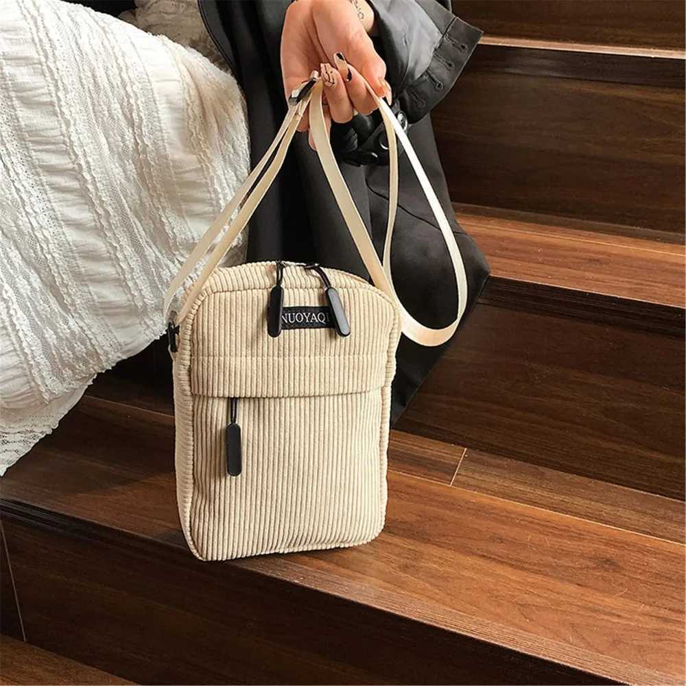Fashion Corduroy Womens Crossbody Bag Casual Sports Student Mobile Phone Small Shoulder Bag Solid Color Female Handbag 2024 New Y250730