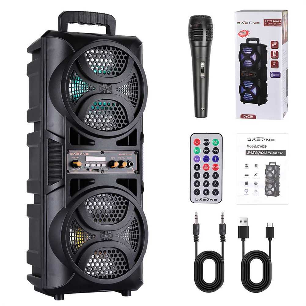 3000W Portable Speaker Subwoofer Heavy Bass Sound System Party DJ Karaoke Remote Microphone XJ250731