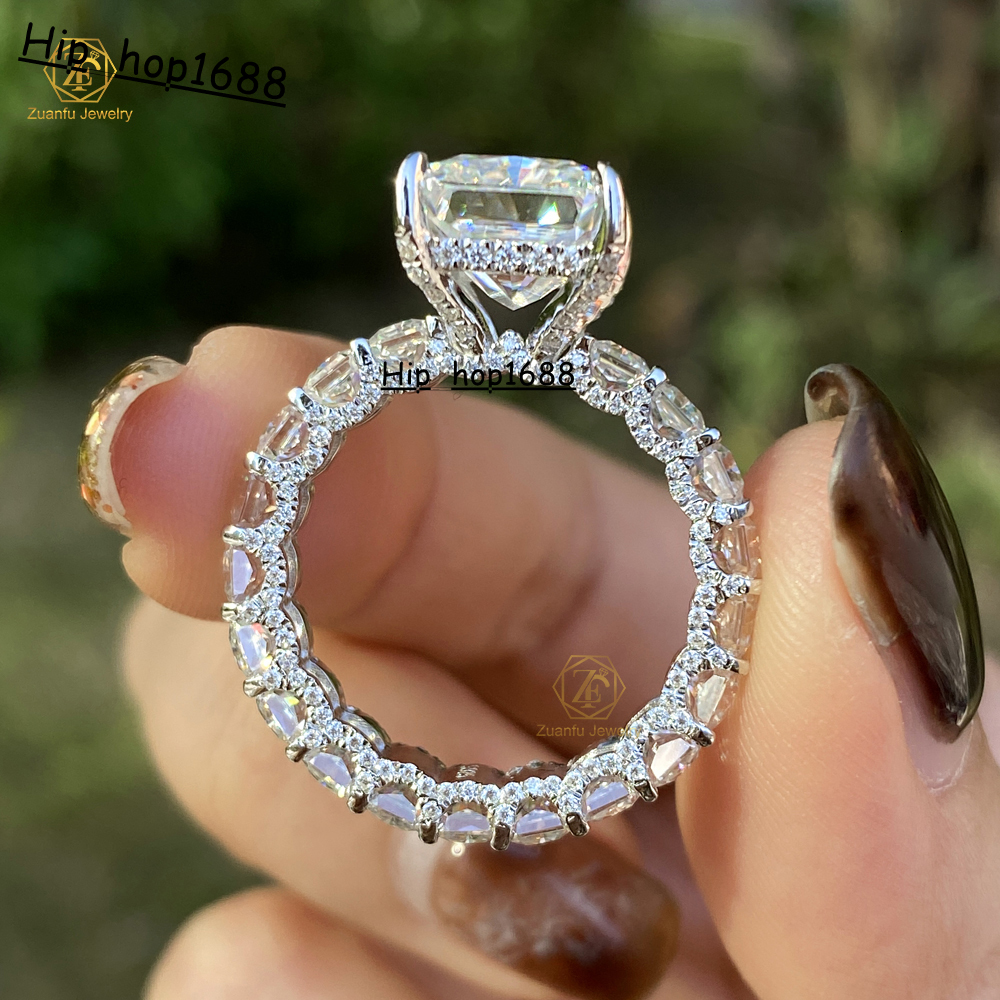 Engagement Ring 925S Moissanite Engagement Wedding Ring Set 9x11mm 5CT D VVS1 Radiant Cut Moissanite Ring