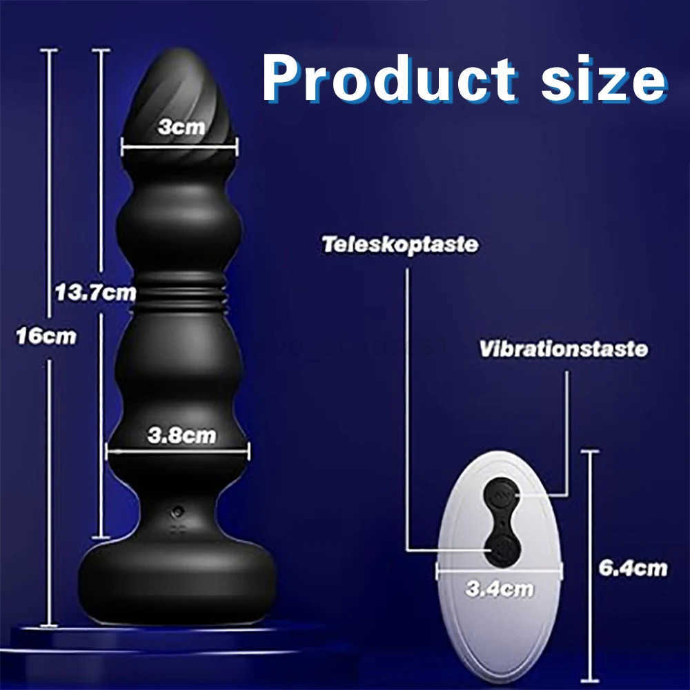 Wireless Telescopic Prostate Massager for Men Anal Dildo Vibrator Cock Lock Male Masturbator Buttplug Adults Sex Toys for Women Z250731