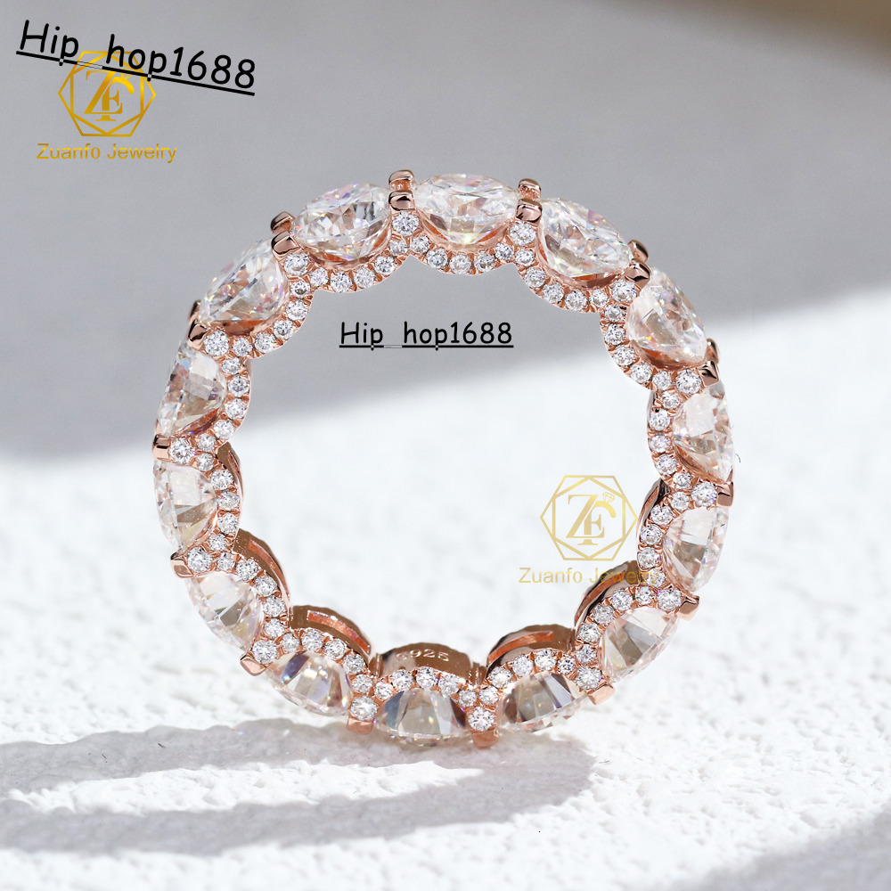 Eternity Rings Moissanite Diamond Ring 5mm VVS Moissanite Diamond Iced Out Ring Band