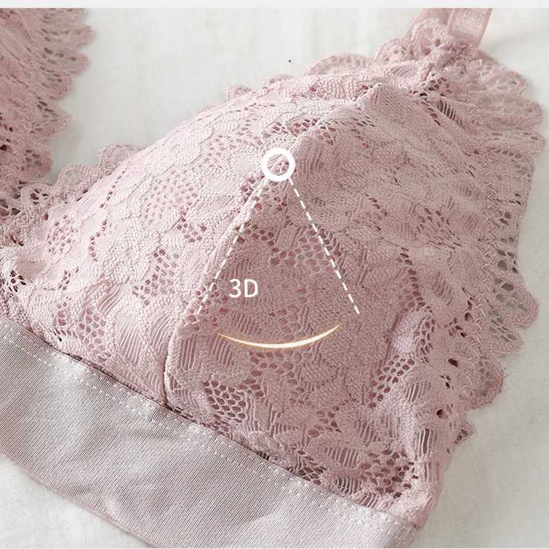French Triangle Bra Women BaCKless Bralette Ladies Underwear Summer Sexy Bra GaTHered Bra No Steel Ring Lace Bra Lingerie Z250730