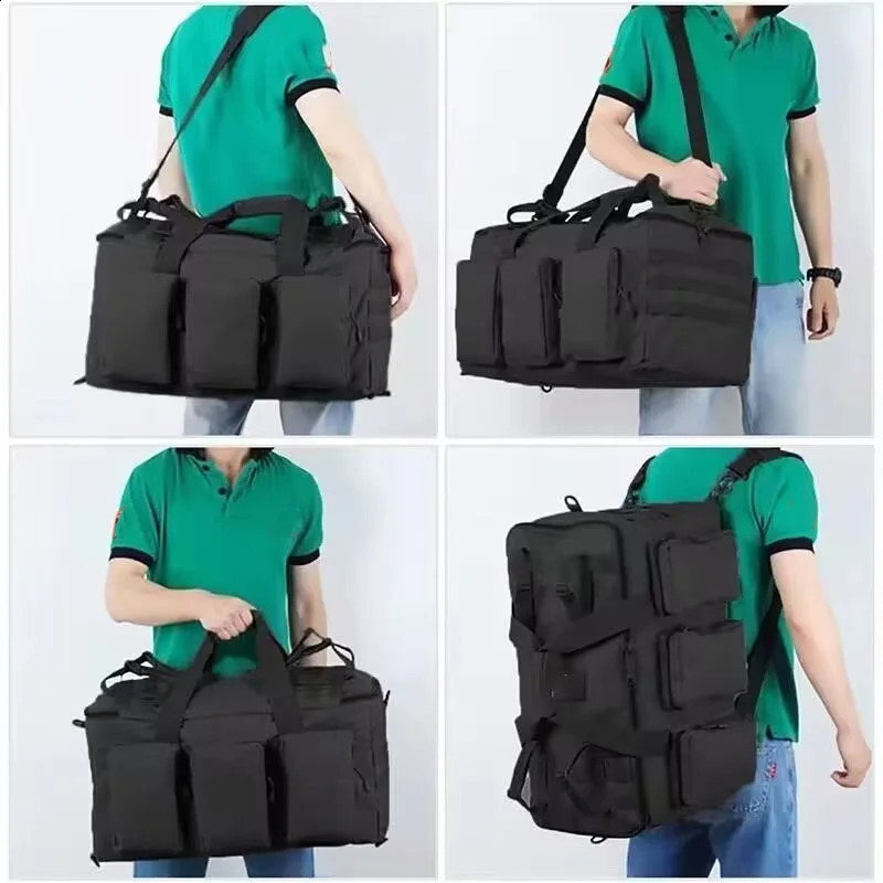 55L Luggage Duffel Bag Camping Backpack Tactical Large Bags Mens Hiking Travel Mountaineering Trip Utility Gym Weekend Duffle 250729