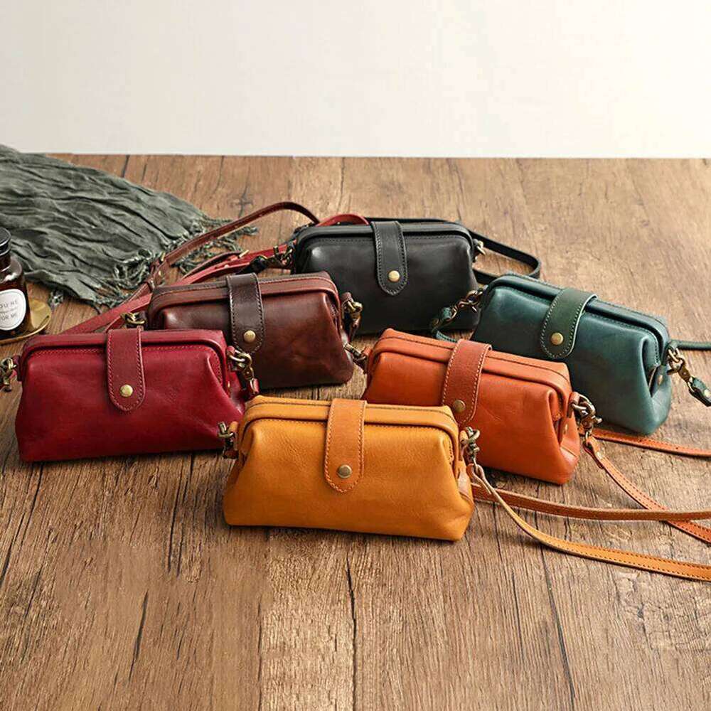 Casual Leather Shoulder Bags Retro Handmade Doctor Clutch Crossbody Bag Women Vintage Style Travel Handbags Messenger