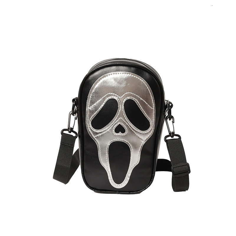New Skull Personality Quirky Ghost Shoulder Halloween Women's Crossbody Small Square Phone Bag ddmymoon
