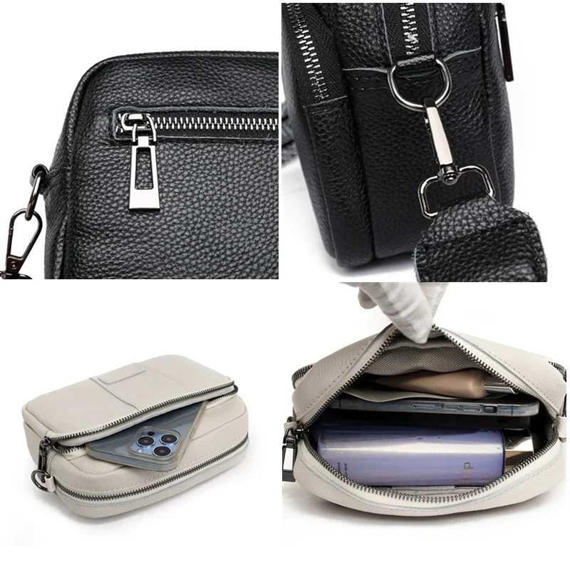 100% Genuine Leather Messenger Bag Women Fashion Style Female Handbag With Wide Shoulder Strap Hair bulb Crossbody Sac Y250730