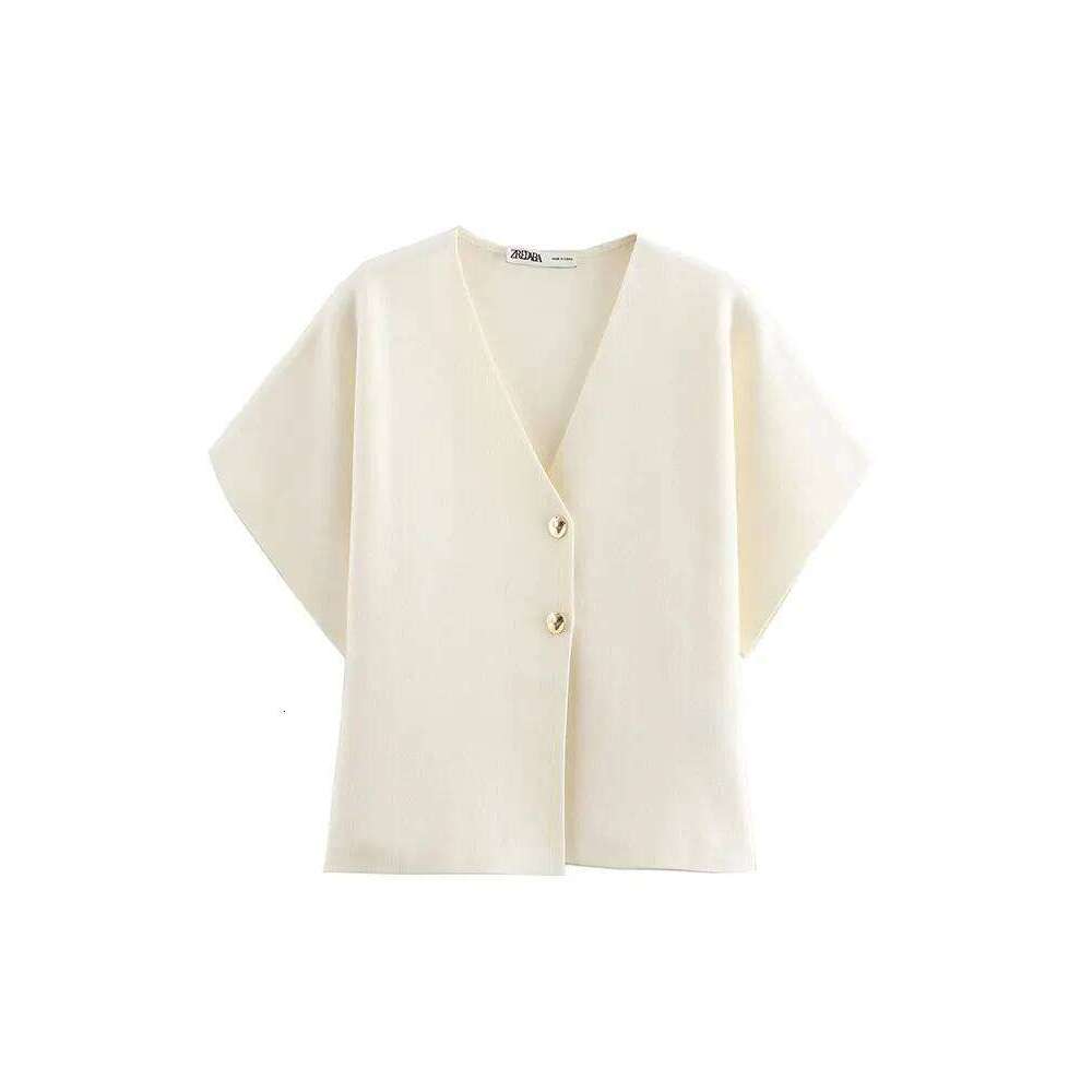 Designer Clothing 2025 2024 Autumn Knitted Women Cardigan Jacket Short Sleeves Single Breasted V Neck Sweater Y2k Crop Top Coat