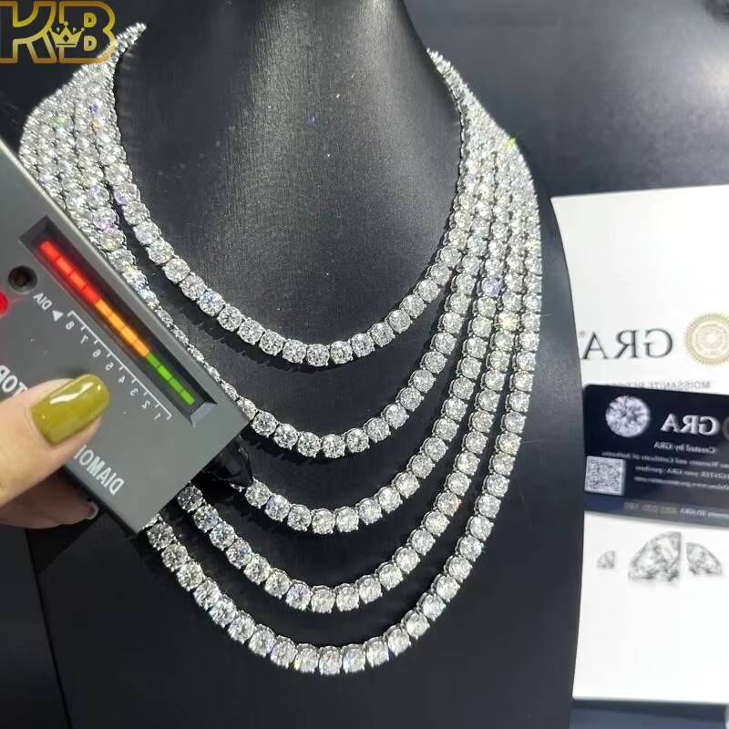 Sterling Silver 925 Diamond Fashion Trends Moissanite Hip Hop Vvs Custom Jewellery Iced Out Tennis Chain Necklace
