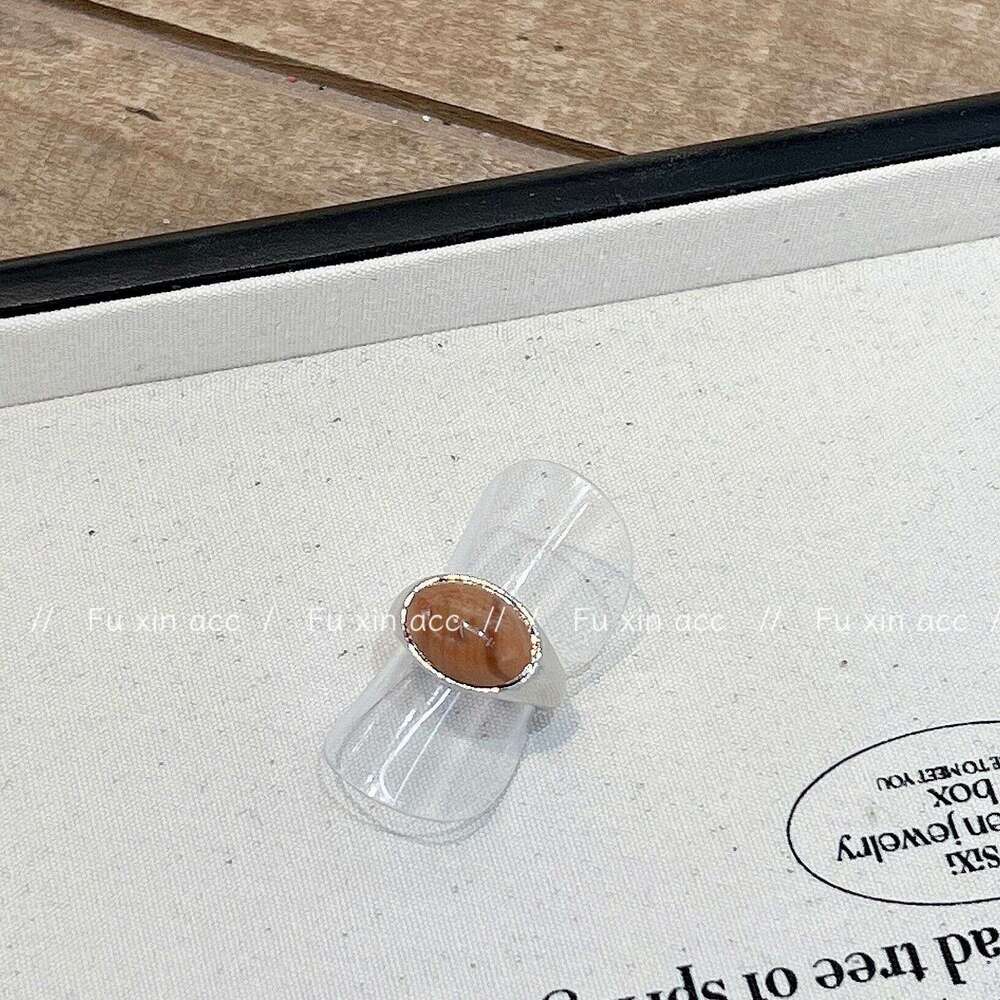 FX Autumn Winter New Melad Natural Tiger Eye Stone Niche Fine Craft Chalcedony Index Finger Ring High-end Versatile Accessory 455