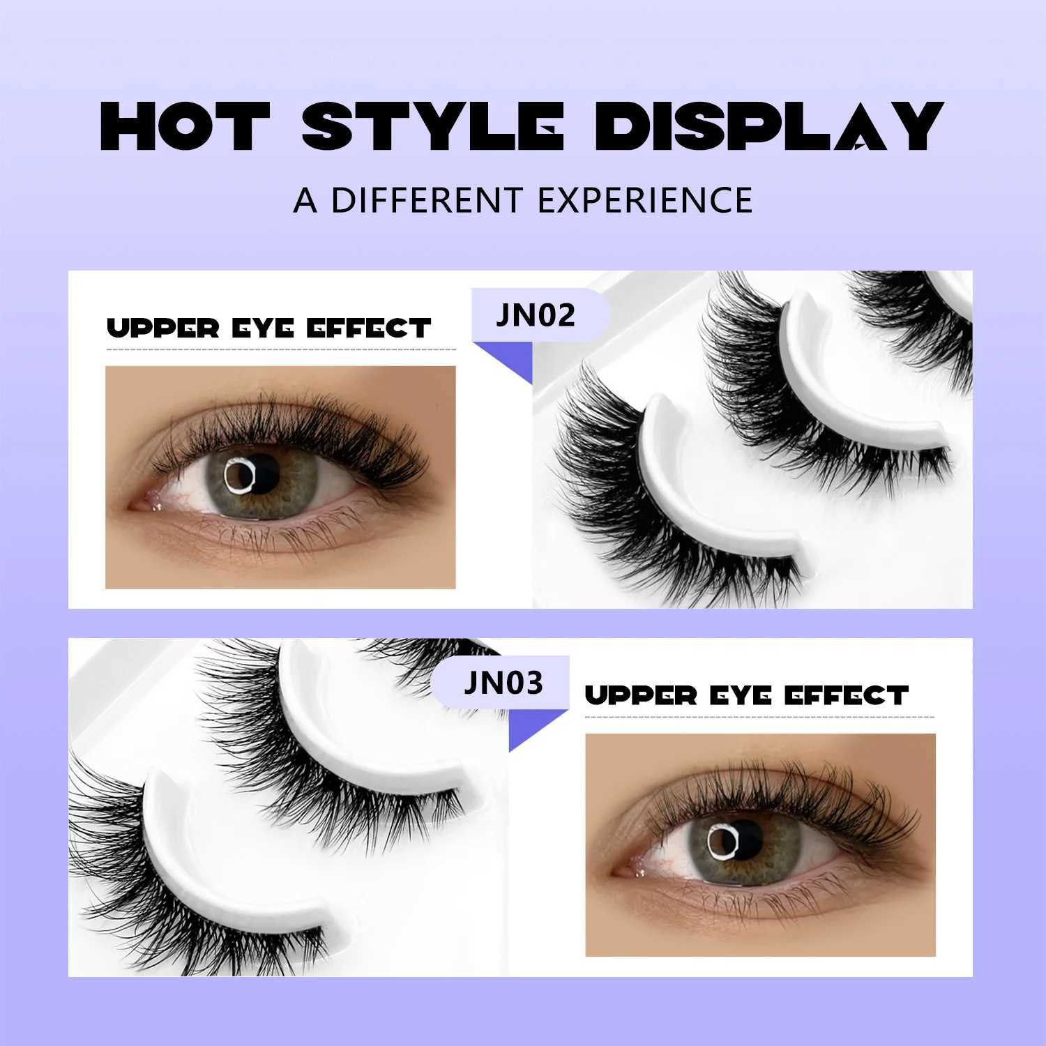 Groinneya Cat Eye Lashes Soft Natural Faux Mink Eyelashes Fake Lashes Natural Look Wispy Winged End Eye Elongated Makeup Z250730