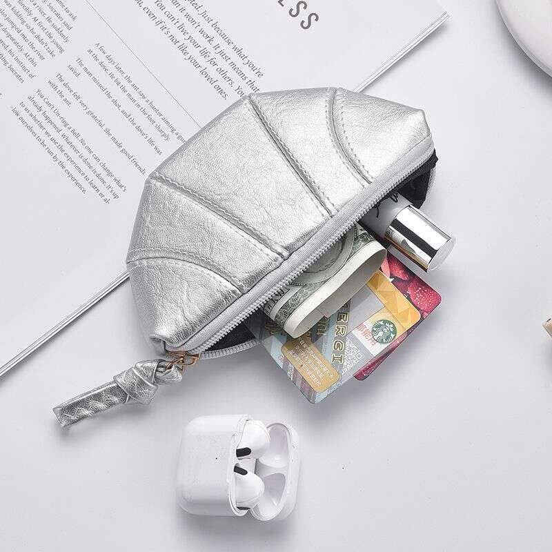 2025 Croissant Mini Bag - Stylish PU Lipstick Coin Purse with Chain Strap, Retro Chic Small Wallet in 4 Colors