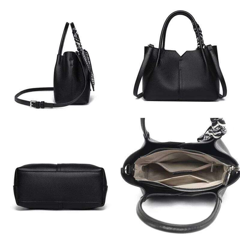 Genuine Leather Cowhide Tote Daily Commuting Women Messenger Fashion Shoulder Crossbody Bag New Female Handbag Bolso