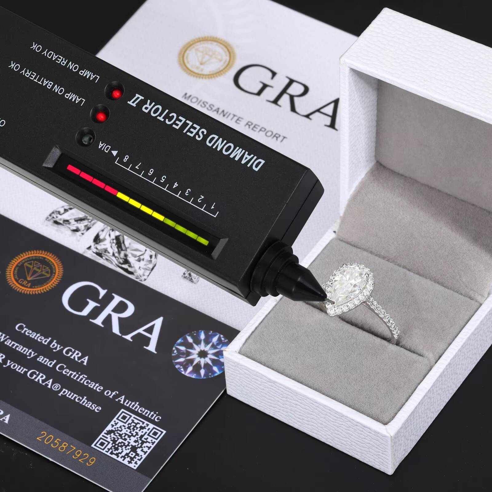 Luxury Wedding Jewelry Wholesale Custom 925 Sterling Silver 3ct Pear Cut VVS Moissanite Diamond Engagement Ring for Women