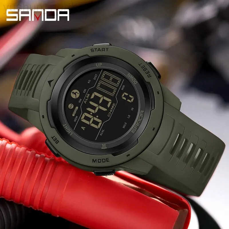 3 Brand Men Watches Sports Pedometter Calories 50m Waterproof LED Digital Watch Military Wristwatch Relogio Masculino 2145 M250731