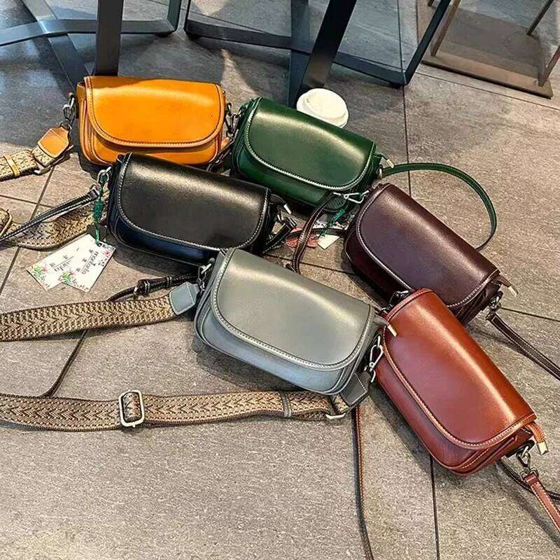 Female Cowhide Retro Crossbody Women Natural Cow Leather Bag Lady High Quality Commuter Shoulder Bags Ladies Handbag bag