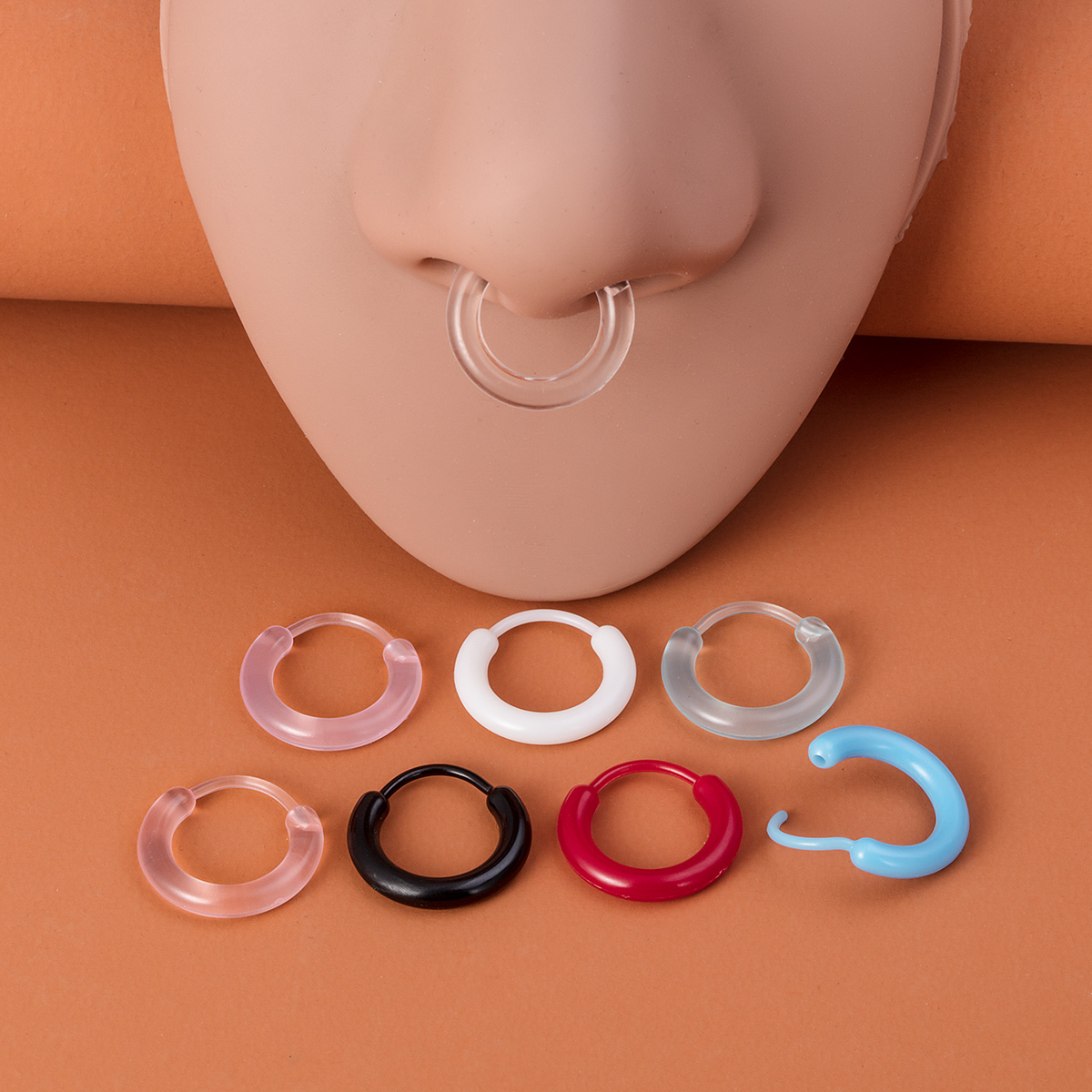 8-color resin earrings, body piercing accessories, ear bone rings wholesale