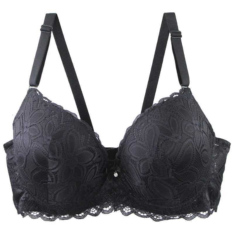 DaiNaFang New Sexy Floral Lace Push Up Padded Bras with Bow Thin Mold CDE Full Cup Underwear for Women Plus Size Lingerie Z250730