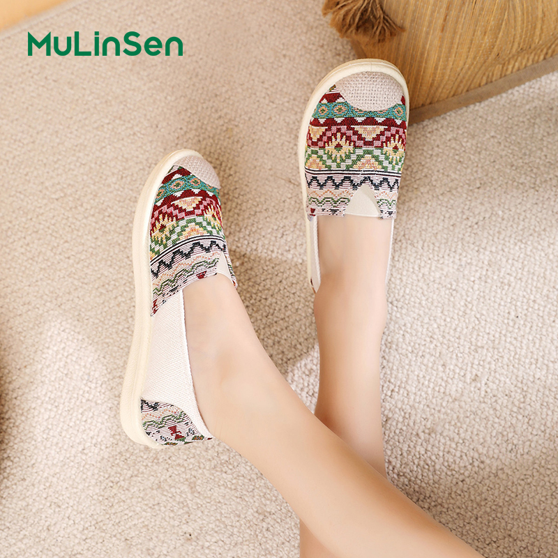 Mulinsen Old Beijing cloth shoes women's 2025 new slip-on lazy mom shoes summer breathable handmade fisherman shoes