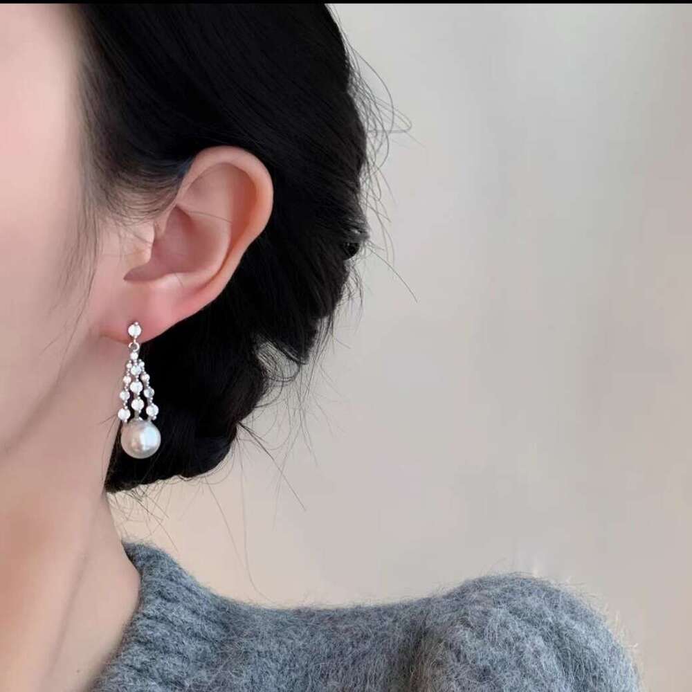 Minimalist Elegant Exquisite Ear Clips for Women Large Pendant French Style High-end Versatile Pearl Earrings f81