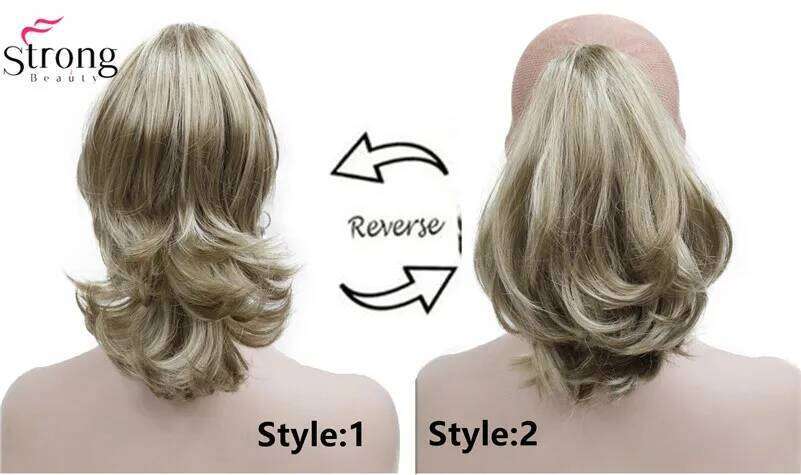StrongBeauty 12" Dual Use Wavy Styled in Claw Ponytail Hair Extension Blonde Synthetic Hairpiece with a Jaw/claw Clip