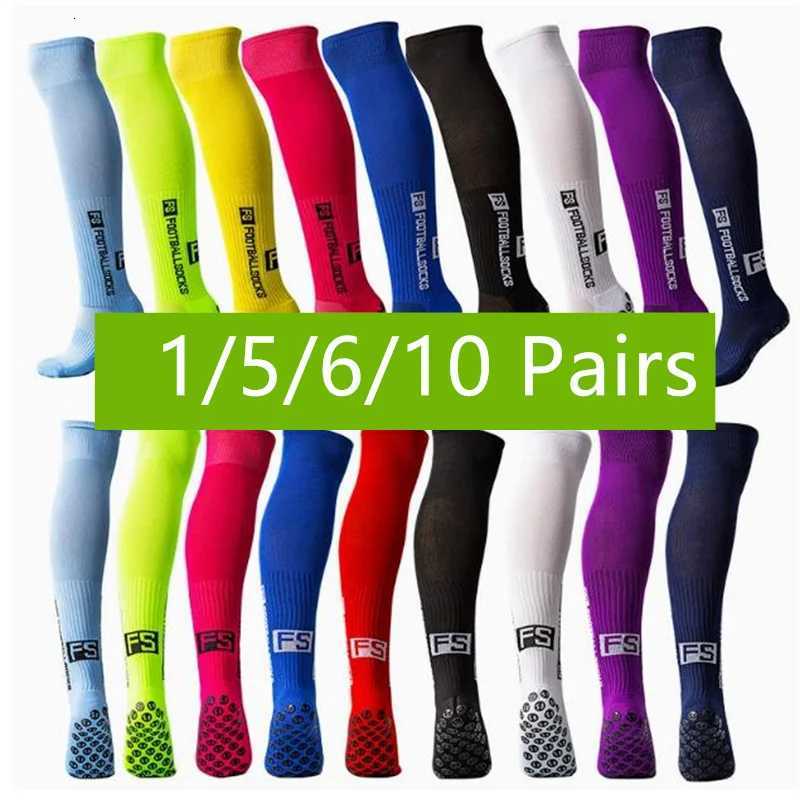 1/5/6 Pairs New Long Football Socks Silicone Suction Cup Grip Anti-Slip Soccer Socks Sports Men Women Baseball Rugby Socks Z250731