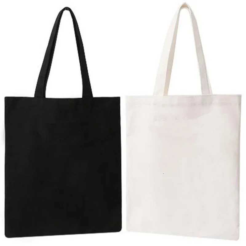 5 pcs Canvas Shopping Bag Foldable Tote Shoulder Travel Beach Casual Bag Eco-friendly G250729