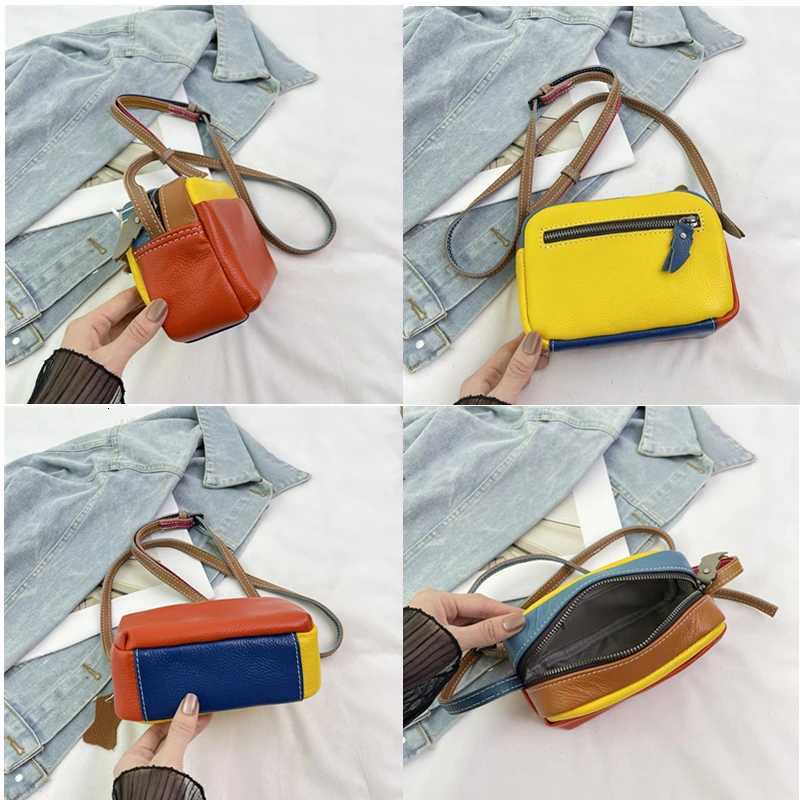 100% Genuine Leather Messenger Bag Cow Leather For Women Handbags Female High Quality Shoulder Messenger Bags Daily Purse Y250730