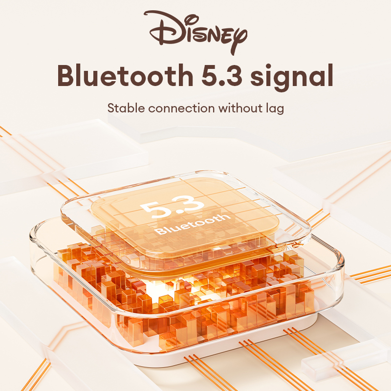 Disney Transparent Case Wireless Bluetooth Earphones HiFi Sound Music Sports Earbuds C01 Ultra-Long Battery Life Gaming Headset