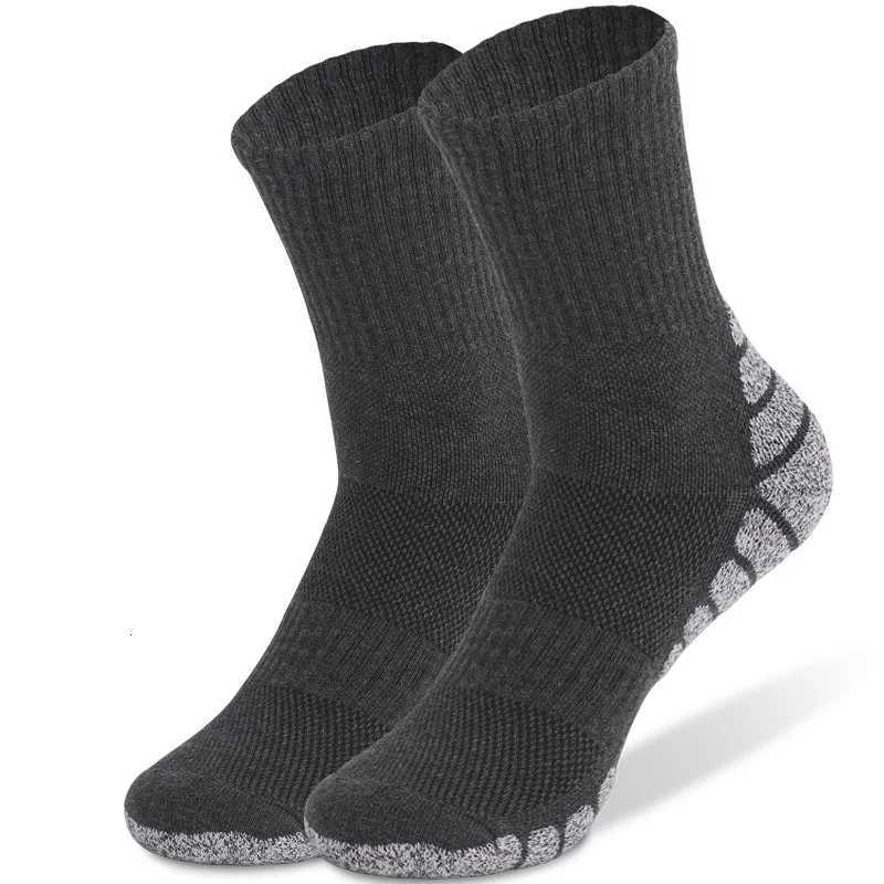 1Pair Cotton Mens Socks High Quality Thick Towel Bottom Black White Gray Womens Crew Socks Anti-Odor Breathable Sports Socks Z250731