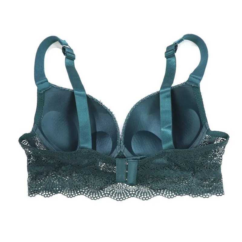 80B 85B 90B 95B-137 Elegant Beauwear Rhinestone Straps Scallop Trim Bra for Women Contrast Lace Push Up Bras Z250730