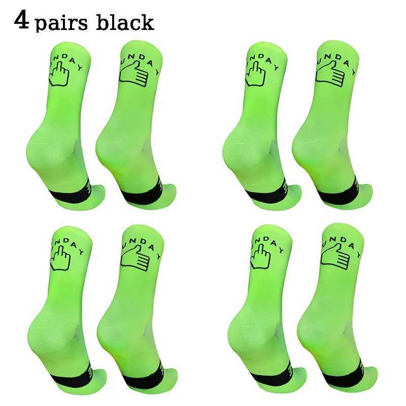 4 pairs of men and women cycling socks outdoor sports road cycling running professional sports socks Z250731